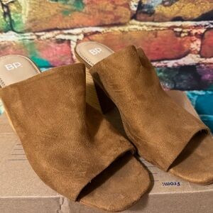 bp Women's Brown Suede Mules